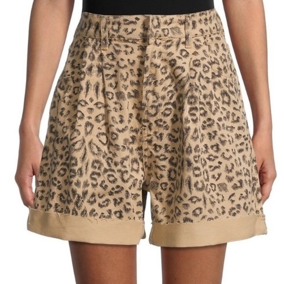 NEW Free People Printed Dogtown Cut Off Cheetah Shorts - Picture 3 of 5